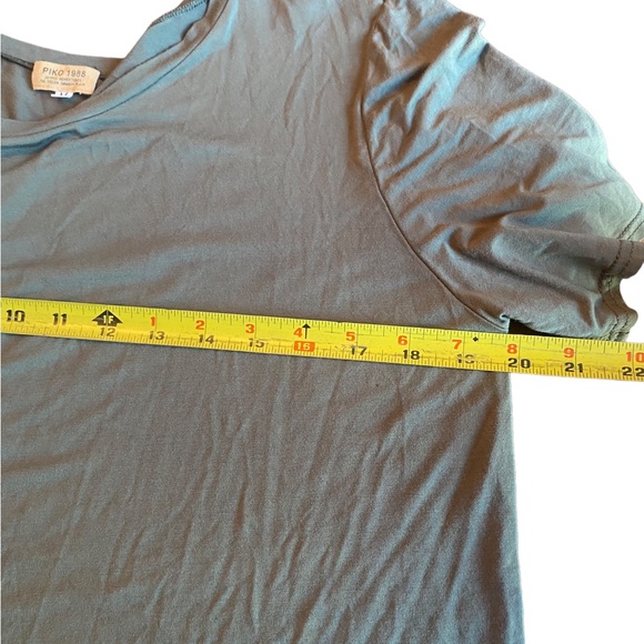 Piko 1988 Olive Green Bamboo Blend Short Sleeve Dress - Picture 7 of 12